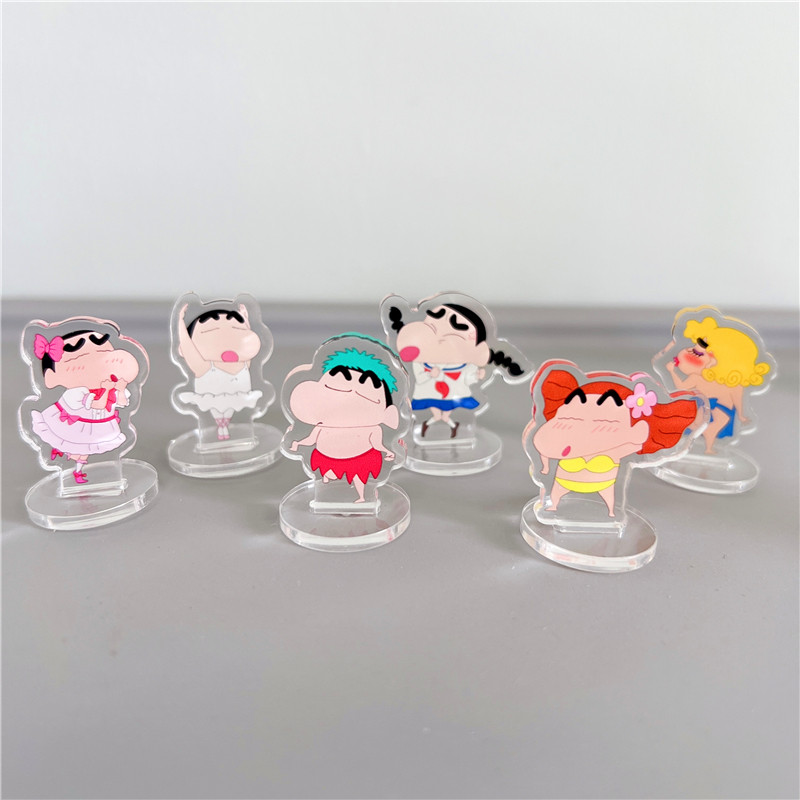 又Q又萌迷你可爱臭美时髦蜡笔小新桌面摆件亚克力立牌搞笑小礼物