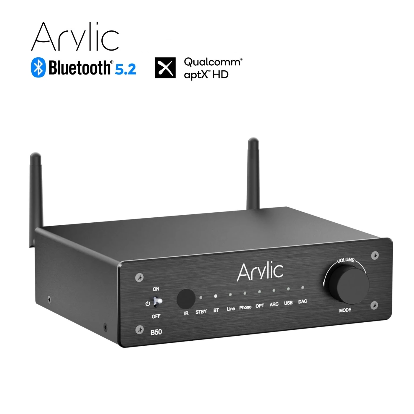 Arylic B50蓝牙5.2AptX高清音频适配器电视家用无线音频放大器