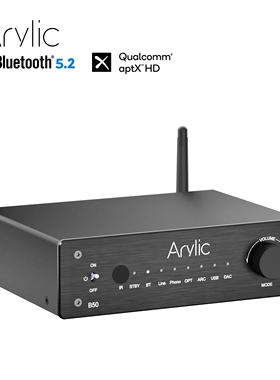 Arylic B50蓝牙5.2AptX高清音频适配器电视家用无线音频放大器
