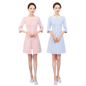 2023高端韩版美容院美容师工作服连衣裙秋冬季纹绣美甲师技师服女