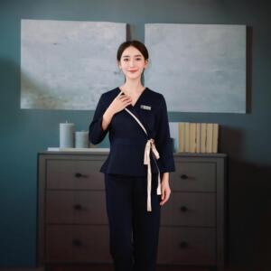 高端美容院工作服女美容师秋季透气皮肤管理足浴足疗技师工服套装