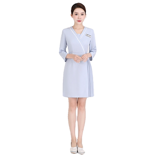 职业连衣裙女2025新款高端美容院养生馆技师医疗美容师工作服秋冬