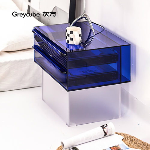 灰方原创设计亚克力悬浮床头柜