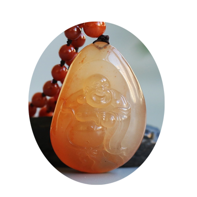 新疆天然金丝玉红色宝石光毛衣链