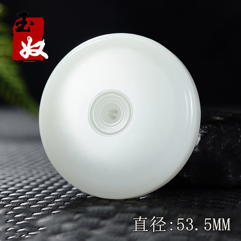 新疆且末天然羊脂白玉/油糯过灯/怀古大平安扣/藏品级/吊坠/82克