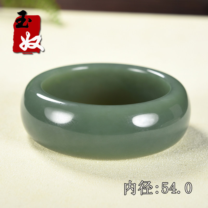 新疆且末天然蓝调和田玉/鸭蛋青碧玉/加厚加宽/高油高密/手镯/54