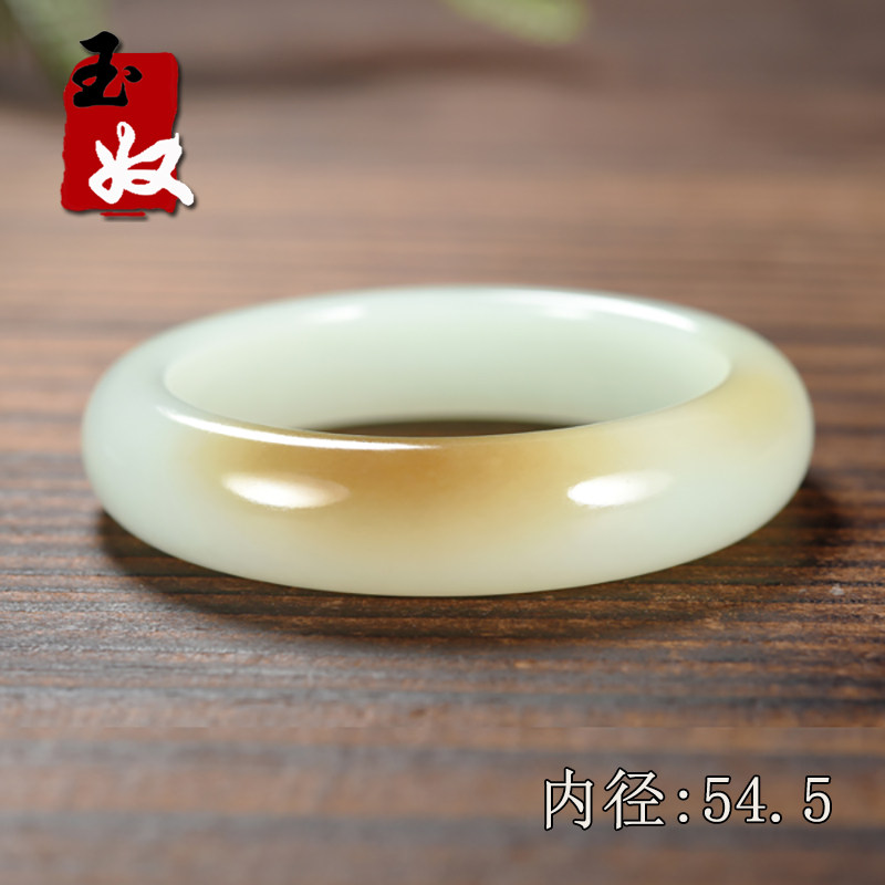 新疆且末县天然一口红色糖羊脂玉/果冻感/平安镯/手镯子/54/55