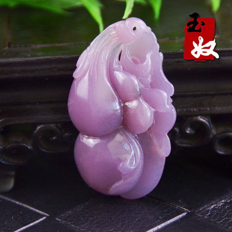 玉奴/新疆阿勒泰可可托海天然丁香紫玉/葫芦/吊坠/30.30克