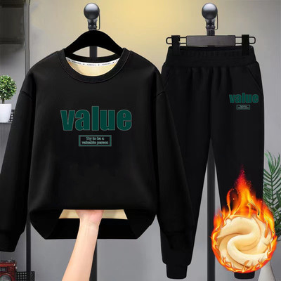 男童加绒一体绒保暖冬装衣服
