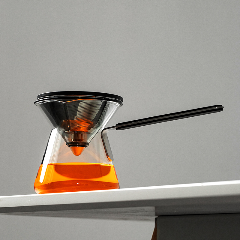 寒设磁吸飘逸杯斗笠壶玻璃侧把壶