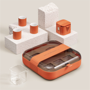 沏派小方茶壶旅行茶具便携式 户外快客一人三杯陶瓷泡茶杯轻奢套装