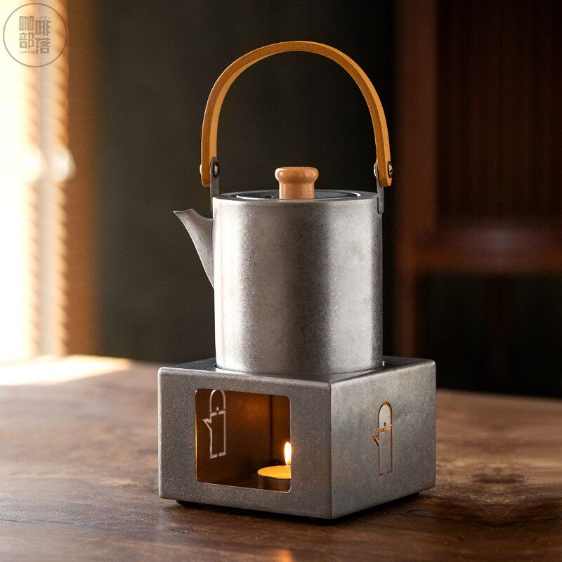 小D提梁壶 中式复古高档不锈钢焖茶壶女士个人家用养生蜡烛温茶炉
