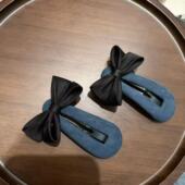 发夹 简约东大门韩国代购 刘海夹 格子蝴蝶结Queen