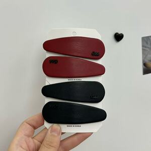 发夹 刘海夹Queen秋冬款 简约东大门韩国代购Pu款边夹10
