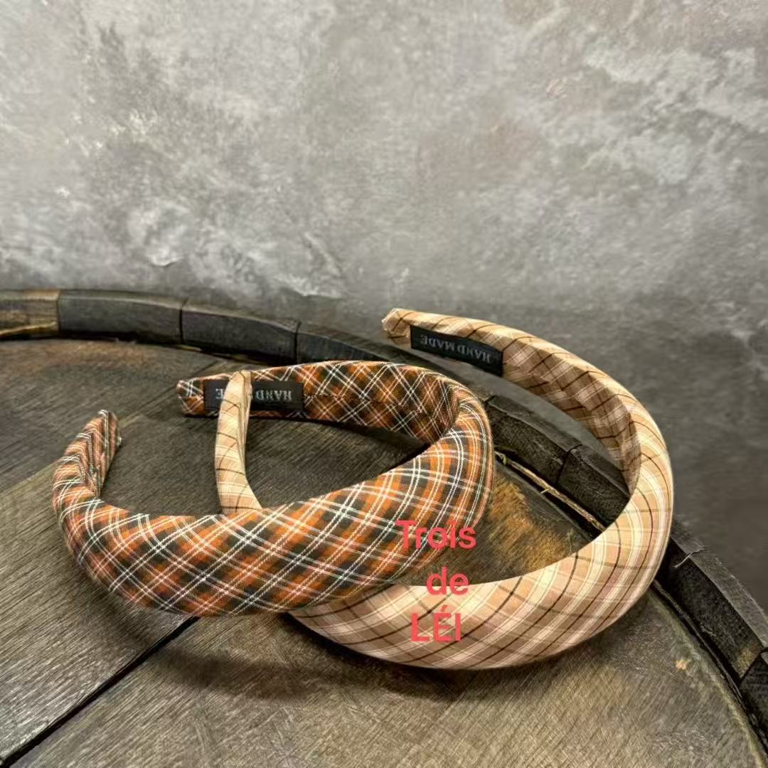 发箍Trois de LEI东大门代购简约条纹格子款头箍9