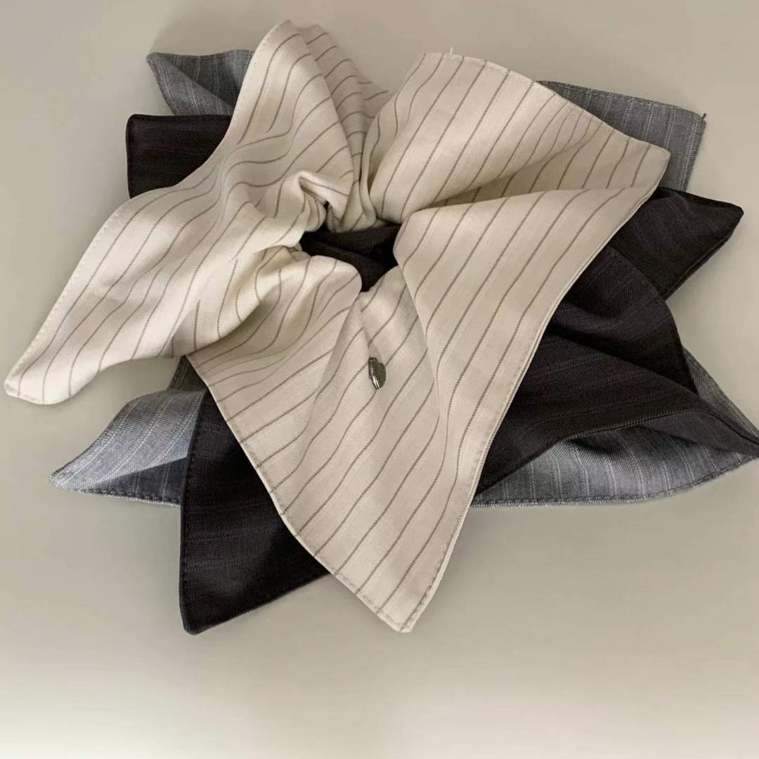 春款头绳earlobe东大门代购简约清新条纹大肠款发圈3