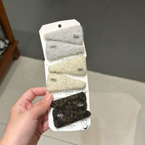 发夹 毛毛 掰掰夹Queen简约百搭东大门韩国代购豹纹 边夹9