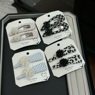 边夹 发夹 条纹 珠子 The 简约百搭东大门韩国代购 Queen
