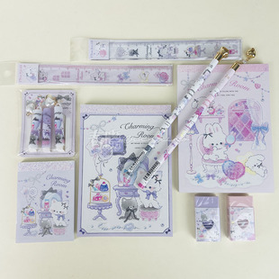 日本qlia可爱的房间系列小猫小兔笔袋铅笔橡皮尺子便签铅笔帽