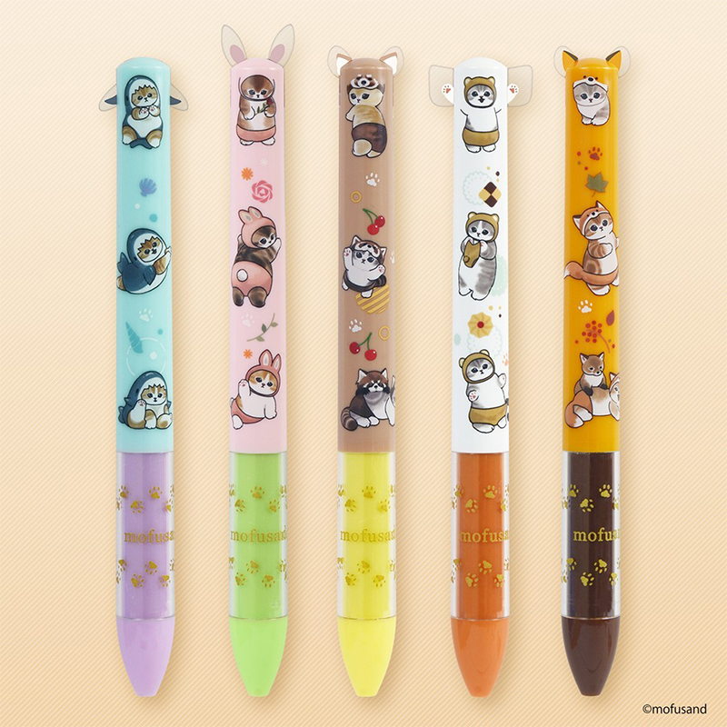 【10%off】日本funbox猫猫mofusand限定动物黑红0.7mm双色耳朵笔