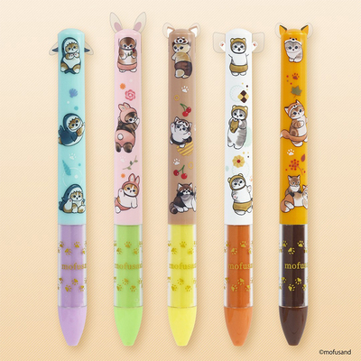 【10%off】日本funbox猫猫mofusand限定动物黑红0.7mm双色耳朵笔