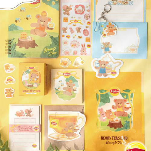 【10%off】日本古川纸工lipton立顿联名限定盒装贴纸钥匙扣便签本