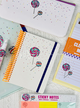 【40%off】日本sunstar冰淇淋甜甜圈限定多巴胺配色线圈本便签