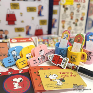 日本sunstar太阳星史努比75周年限定贴纸便利贴便签本夹子可擦笔
