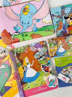 【40%off】日本sunstar复古迪士尼限定爱丽丝便签文件夹贴纸信集