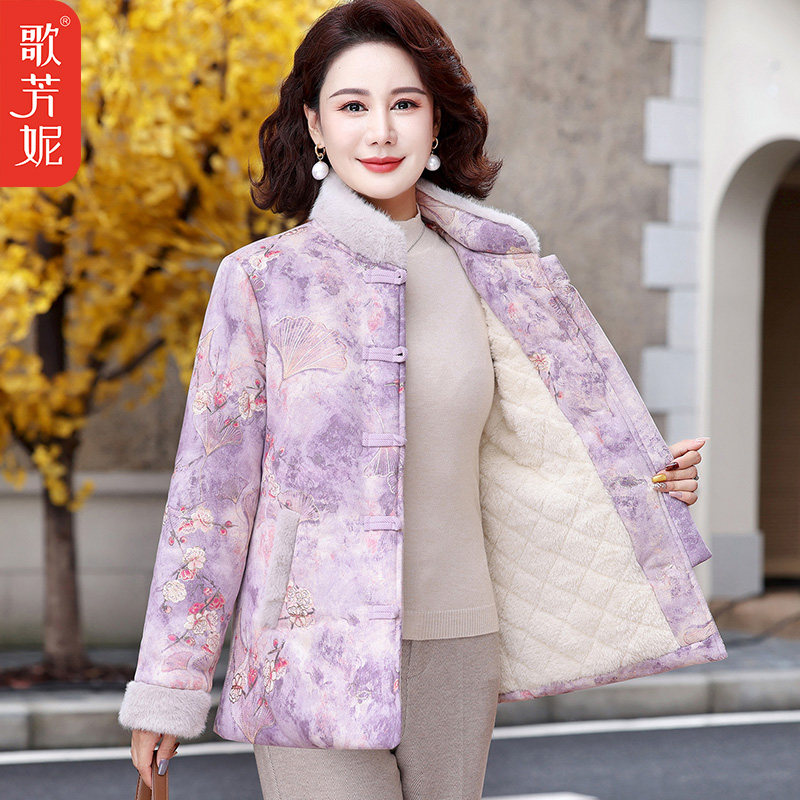 工厂店中年妈妈加绒加厚棉衣
