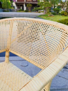 传统老式藤椅天然藤椅单人藤编竹椅子老式靠背椅凉椅老年人圈椅u.