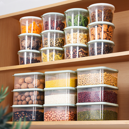 家用厨房冰箱收纳盒食品级透明带盖杂粮密封盒水果储物盒保鲜盒