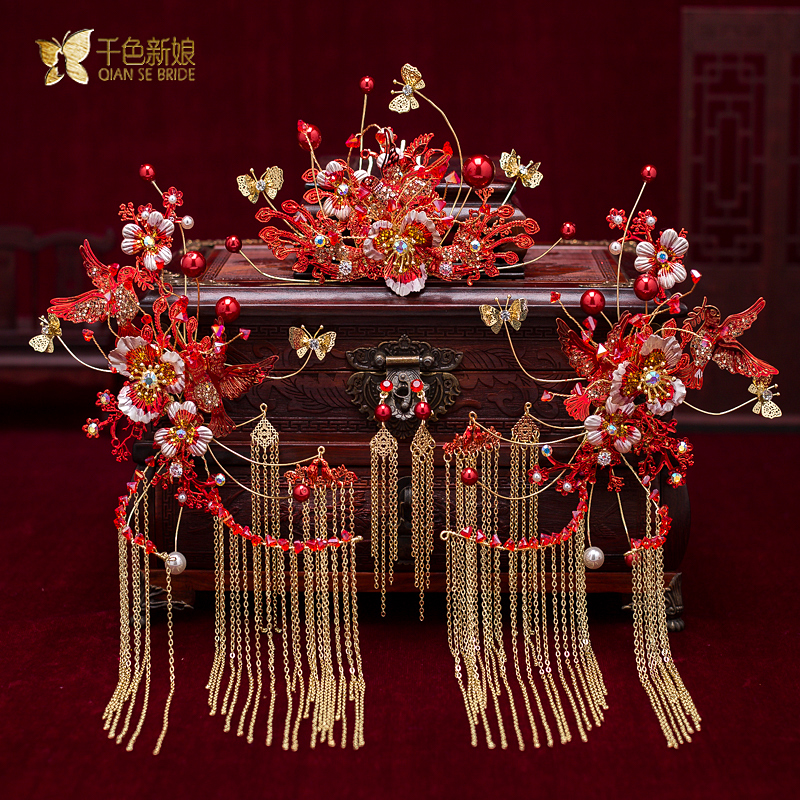 古装步摇婚礼大气风秀禾服发饰