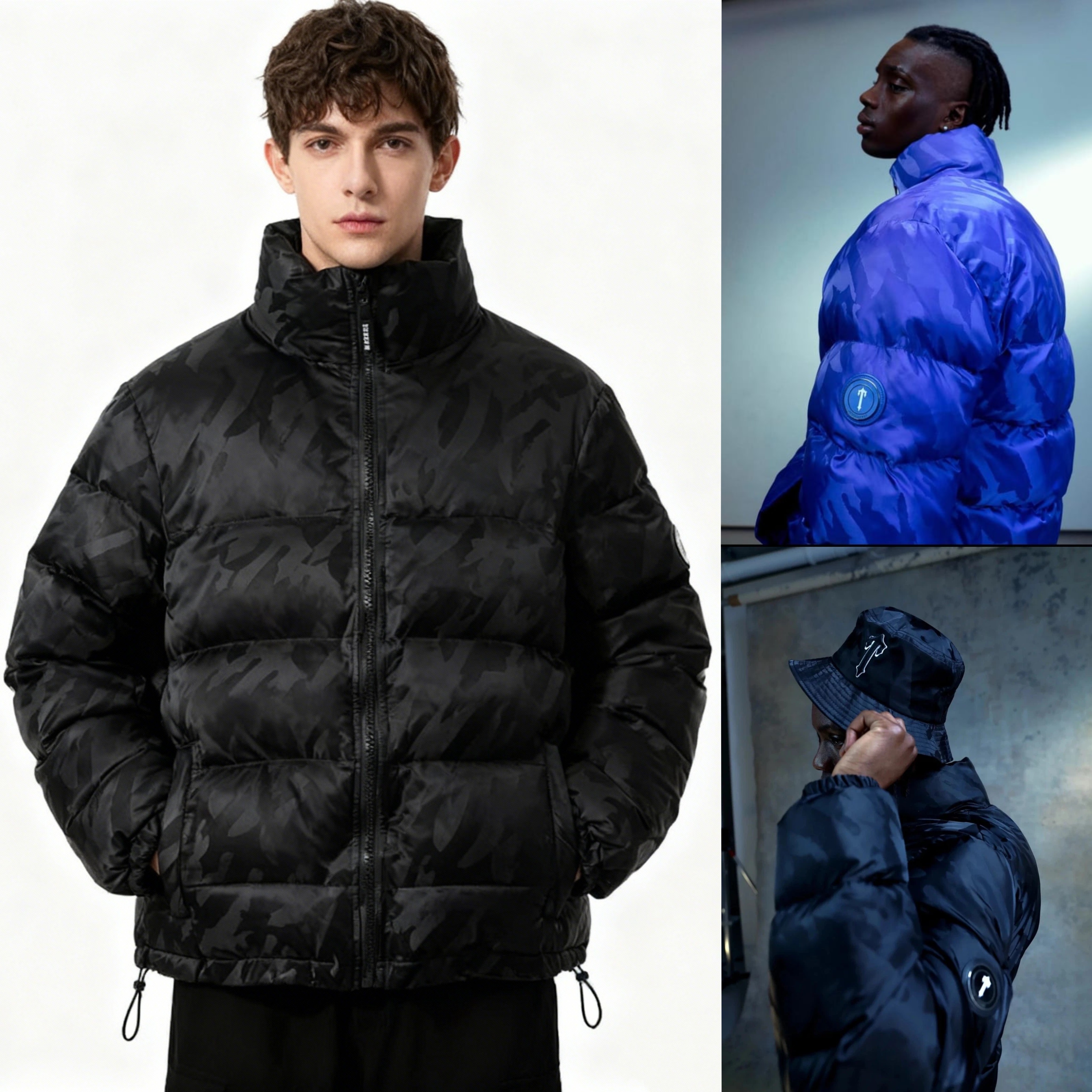 385欧！伦敦街头潮牌涂鸦迷彩防水保暖棉服立领休闲外套