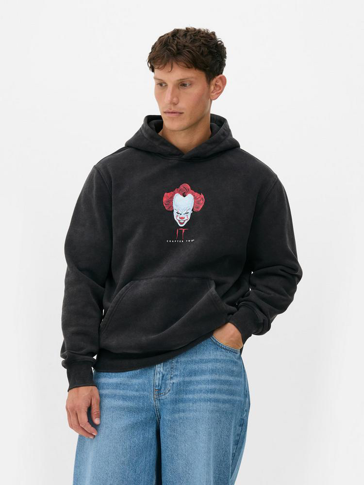 小丑联名重磅加绒加厚保暖连帽宽松卫衣重水洗做旧男士秋冬帽衫