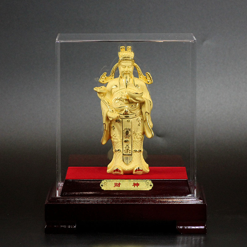 绒沙金财神爷摆件文财神招财公司店铺开业活动礼品财神礼盒装摆件