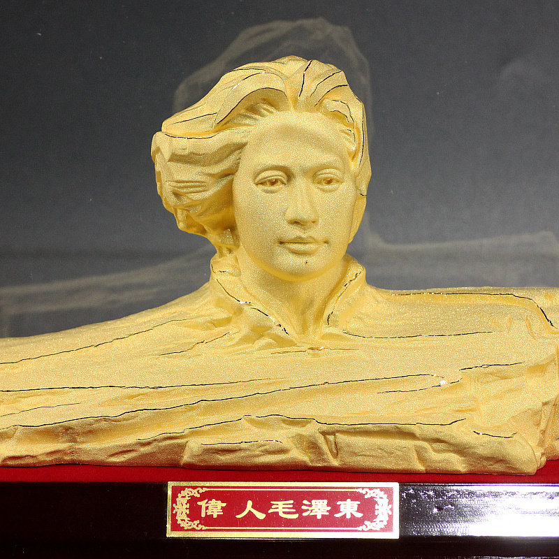 毛主席绒沙金像桌面办公室家居装饰礼品毛泽东橘子洲头人物青年像