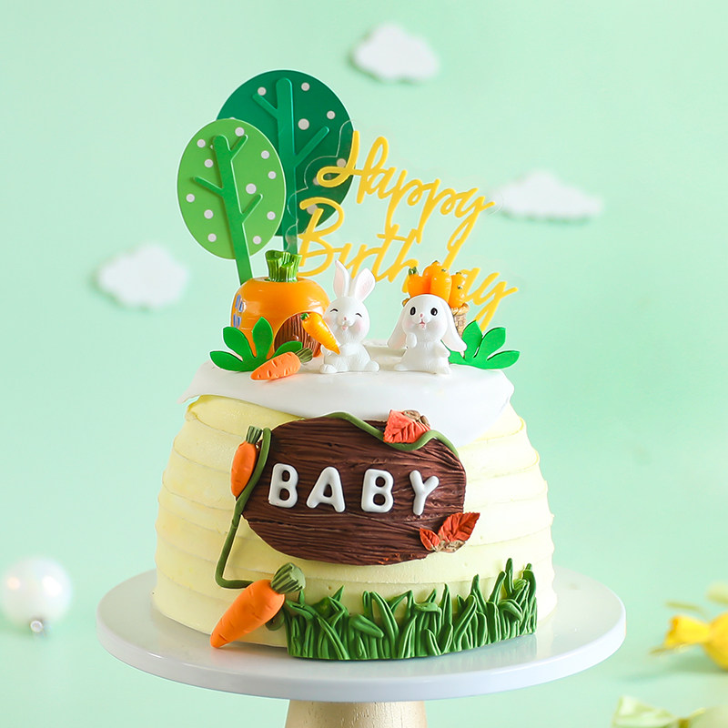 烘焙蛋糕装饰小兔子胡萝卜玩偶摆件花朵小草蘑菇小屋生日插牌插件,节庆用品/礼品,节日装扮用品,淘宝优惠券,粉丝福利购,淘宝优惠卷