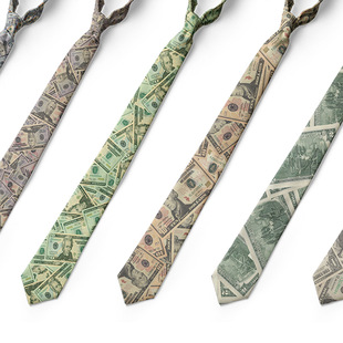 条纹美元 领带涤纶时尚 印花领带现货 领带商务正装 8CM男士