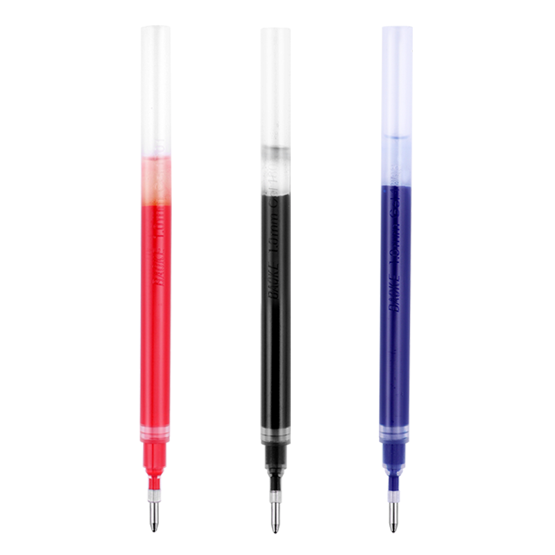 宝克大容量0.5/0.7/1.0mm中性笔芯签字笔大容量粗水笔芯替换芯墨蓝色水笔黑色红色蓝色蓝黑笔芯半针管简约