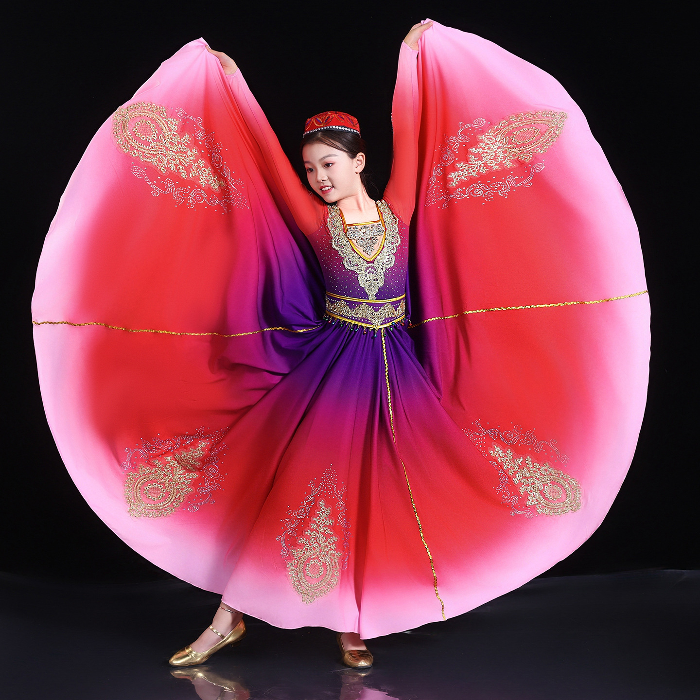 高档民族舞蹈服维族舞蹈服半身裙