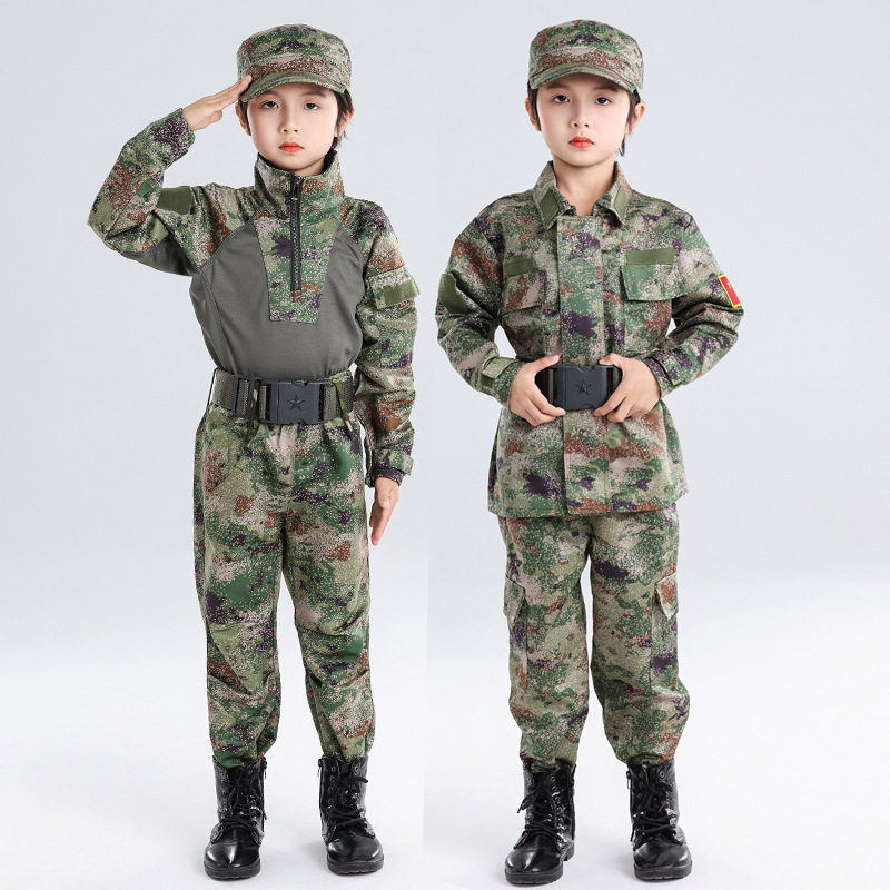 儿童迷彩服套装男童小学生军训夏令营户外训练服特种兵蛙服速干透