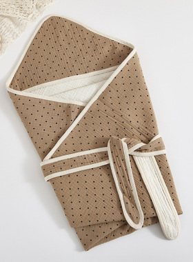 纯棉4层纱布新生儿包被宝宝襁褓巾婴儿抱被儿童浴巾韩风睡袋薄款