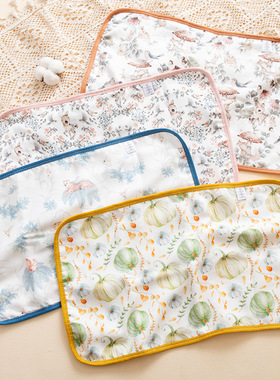 婴儿云片枕竹棉八层纱布枕巾儿童枕头巾新生儿宝宝枕头巾防吐奶