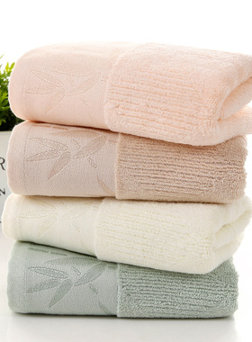 素色天然竹纤维毛巾面巾家用成人洗脸毛巾比纯棉全棉吸水好用