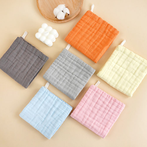六层高密纱布婴儿口水巾宝宝儿童洗脸小方巾纯棉全棉吸水柔软