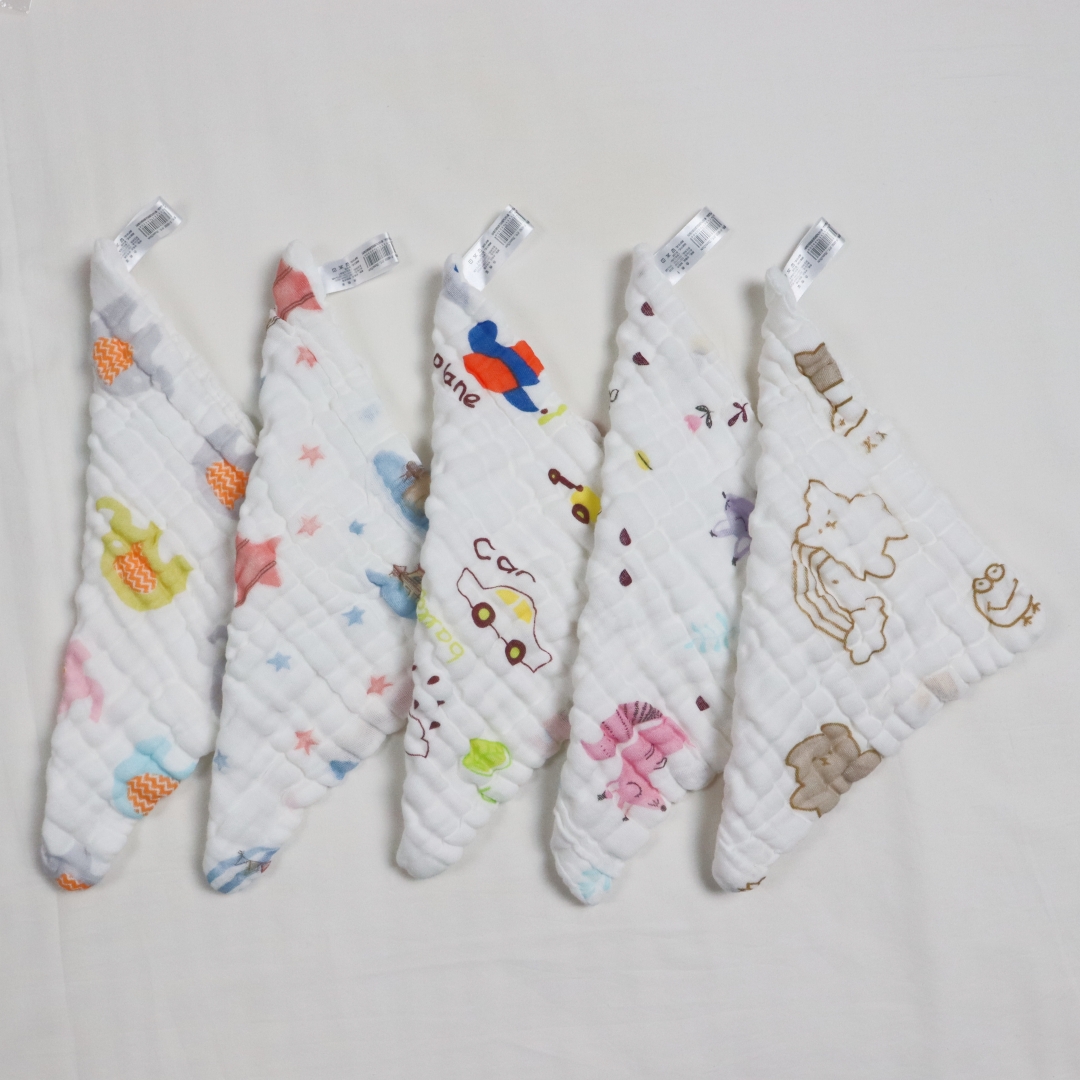 A类六层纯棉纱布口水巾婴儿方巾洗脸喂奶巾全棉小毛巾柔软吸水