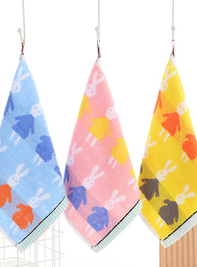 纯棉儿童小毛巾洗脸家用方巾柔软吸水宝宝全棉擦手巾可挂式