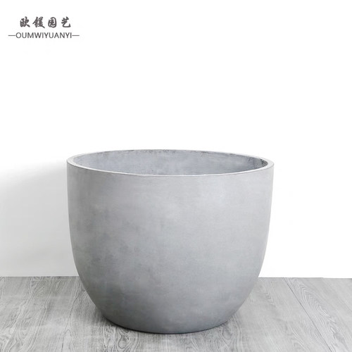 水泥镁泥简约器型水磨石花盆大号