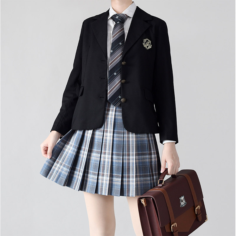 七夜时差 半方糖原创jk制服格裙深格校供感西式百褶裙学生半身裙